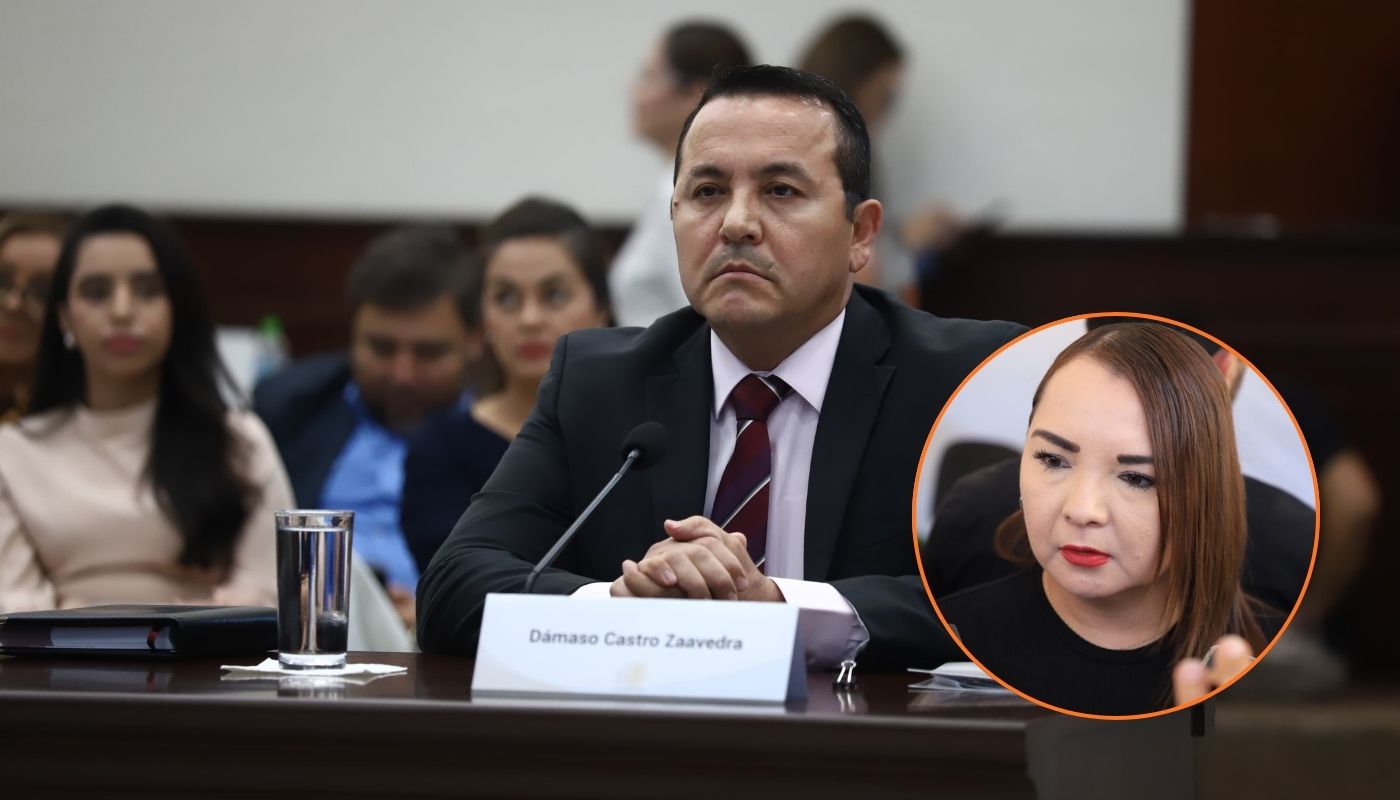En grande Dámaso Castro y en circulo Fiscal de Sinaloa