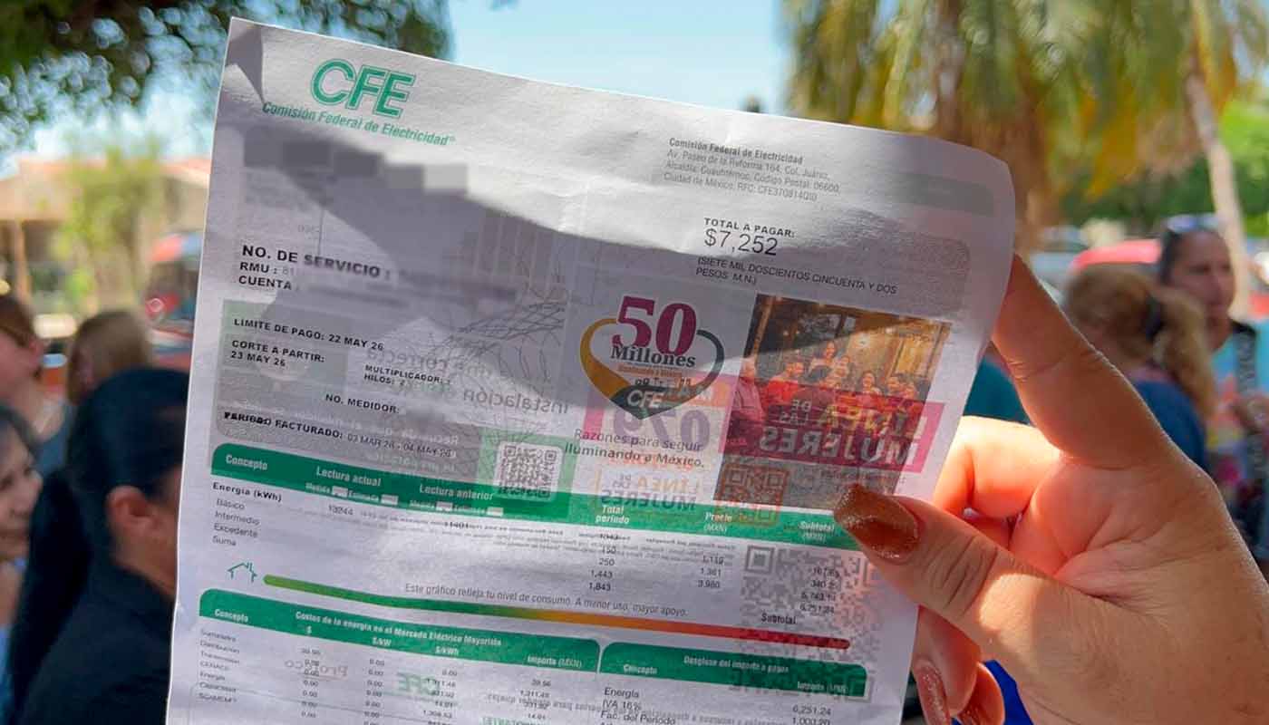Alto costo en recibo de la CFE, en Guasave