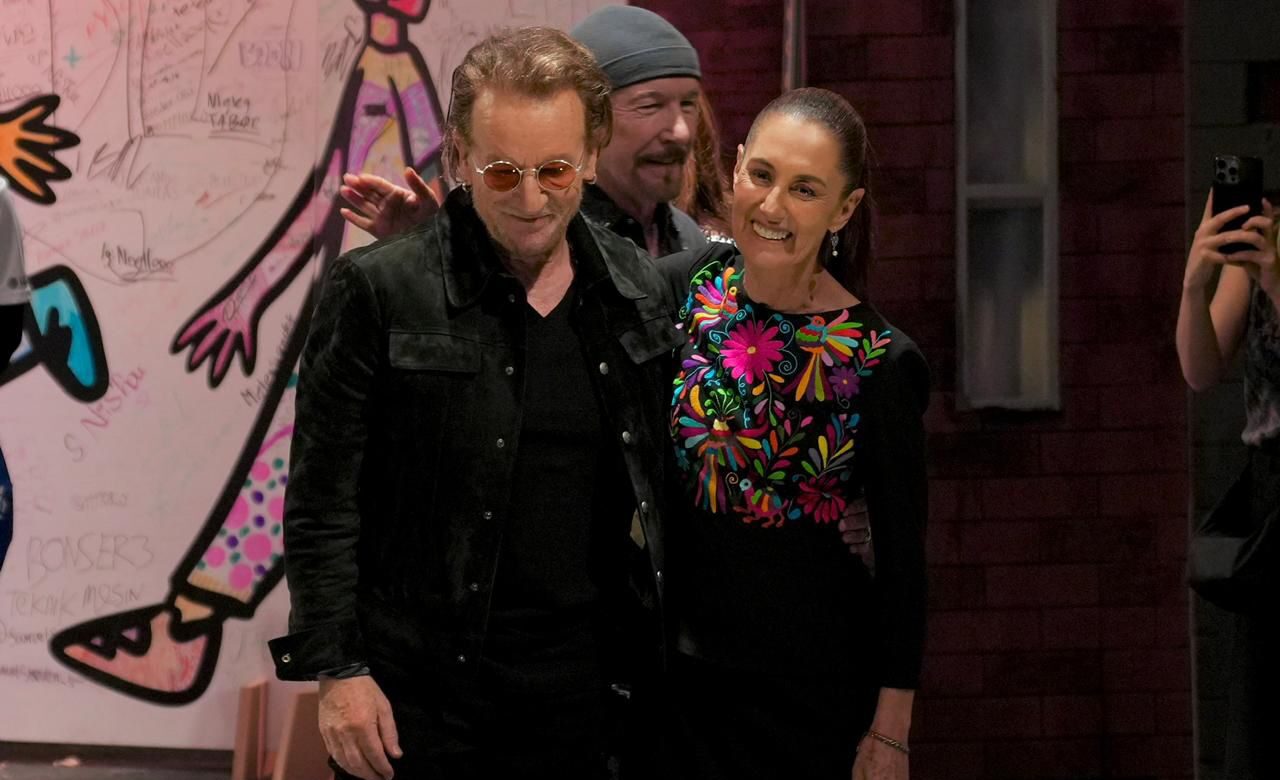 Sheinbaum se reúne con integrantes de la banda U2 en el marco de la 