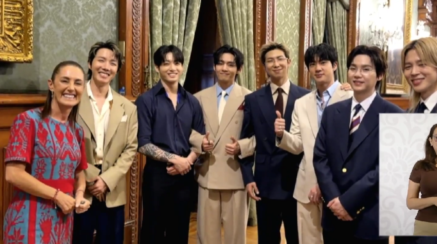 Sheinbaum y grupo BTS