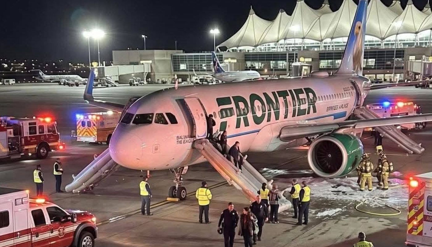 Avión de Frontier Airlines es evacuado tras impactar con peatón en aeropuerto de Denver.