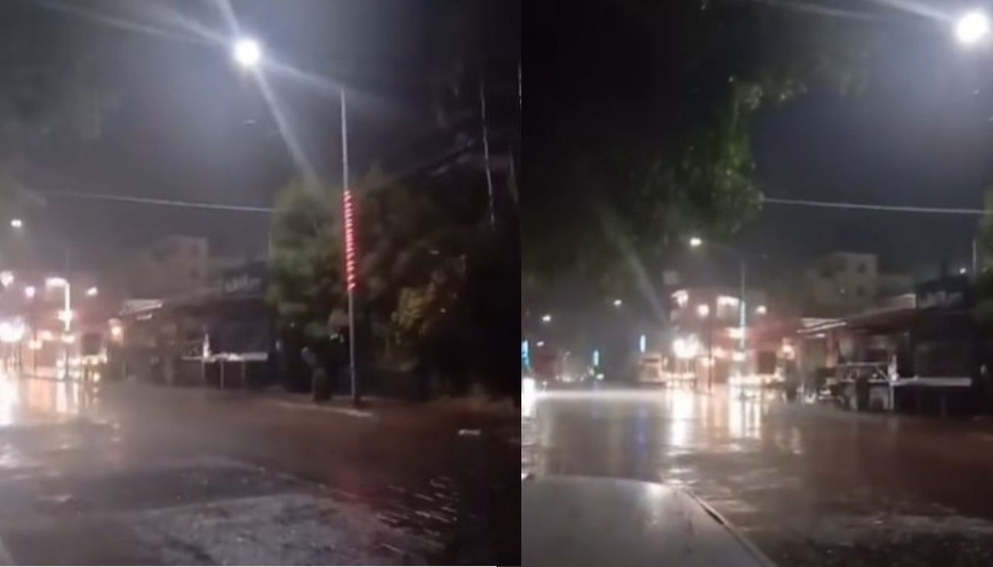 Calle mojada por la lluvia