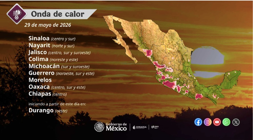 Infografía con informaciónd e la onda de calor en México