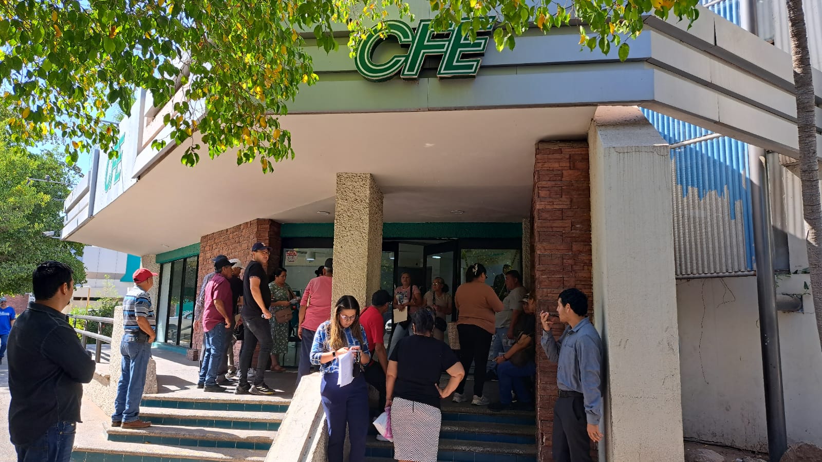 Personas afuera de la CFE