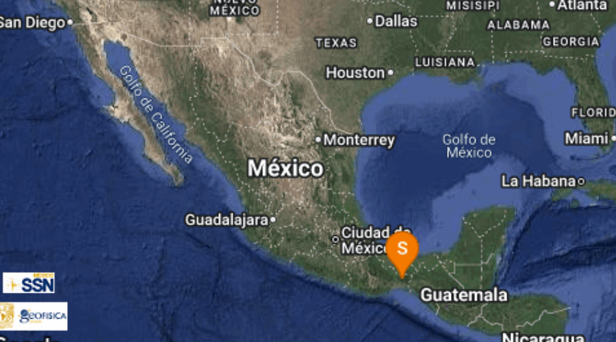 El Servicio Sismológico Nacional reporta sismo en Oaxaca.