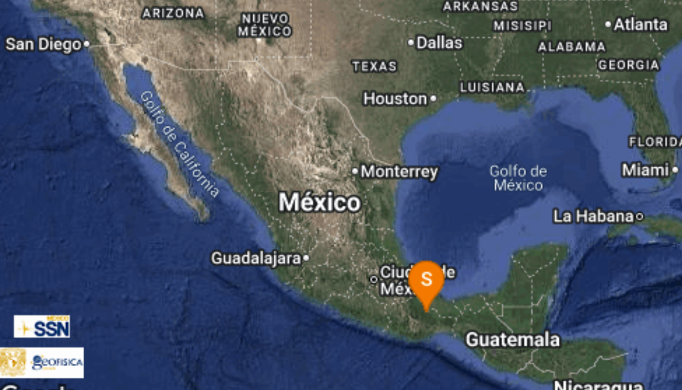 El Servicio Sismológico Nacional reporta sismo en Veracruz.
