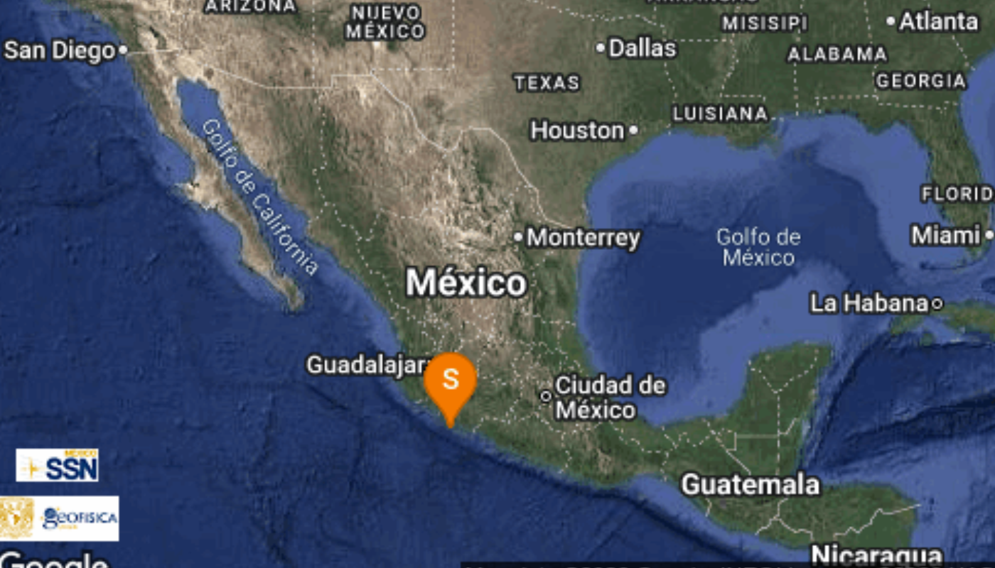 El Servicio Sismológico Nacional reporta sismo en Michoacán.