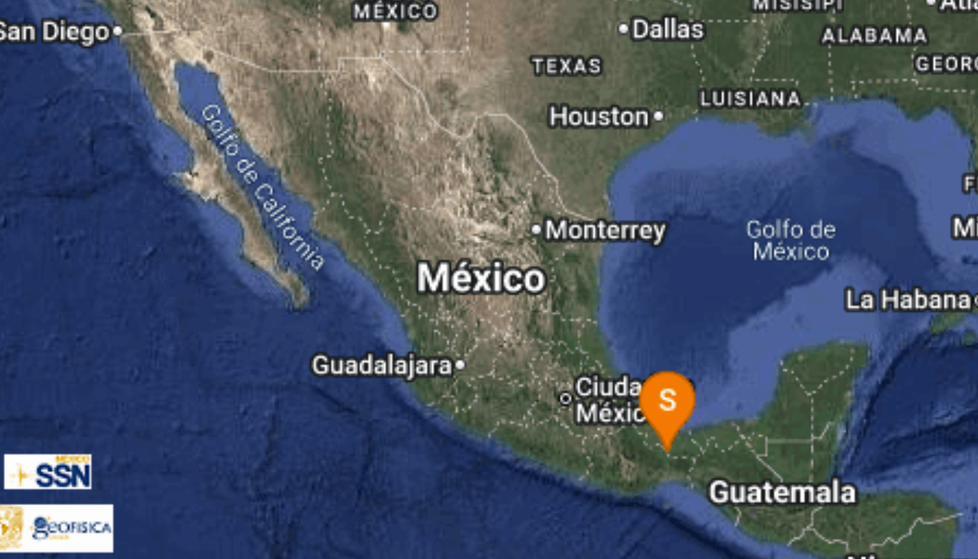 El Servicio Sismológico Nacional reporta sismo en Veracruz.