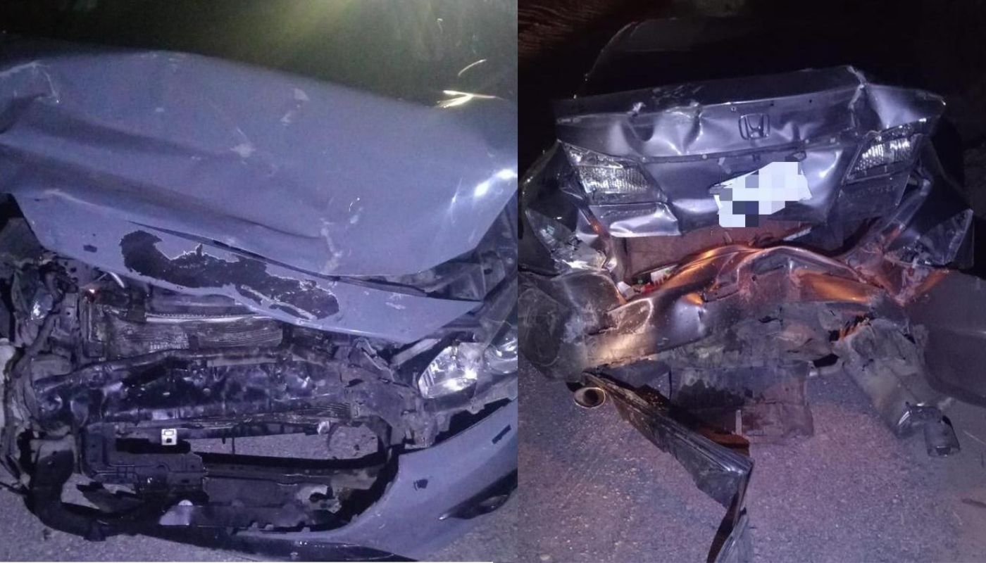 Automovil con impactos tras un accidente