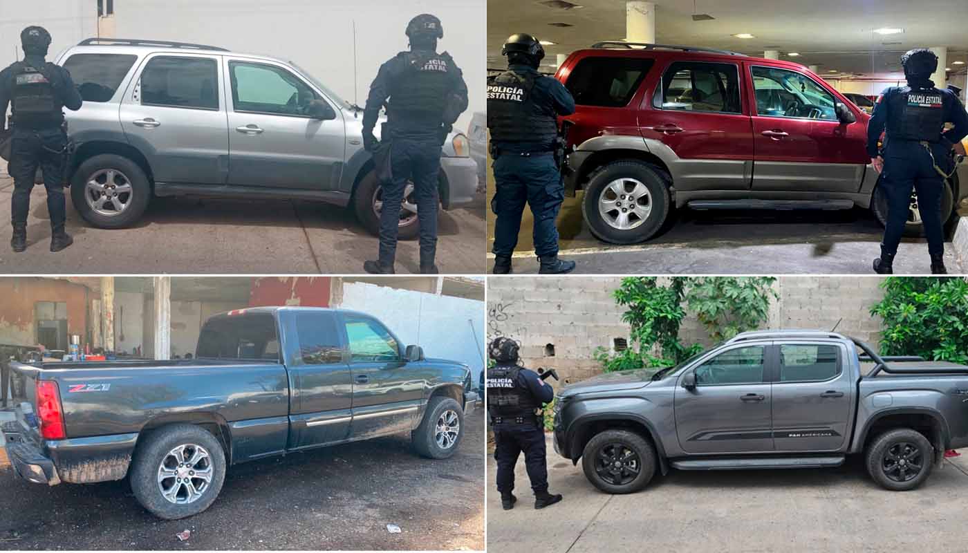 Aseguran camionetas con reporte de robo CLN y Navolato