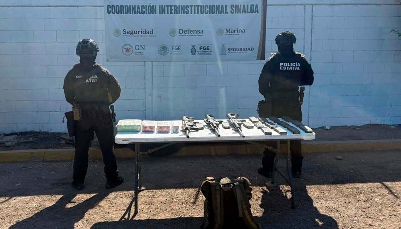 Aseguran fusiles y cartuchos en Culiacán