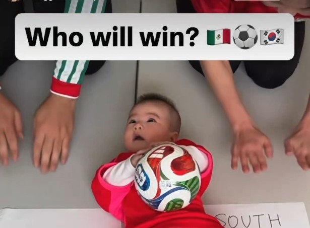 Adorable bebé predice el ganador del juego México-Corea del Sur: ¿Cómo queda el marcador?