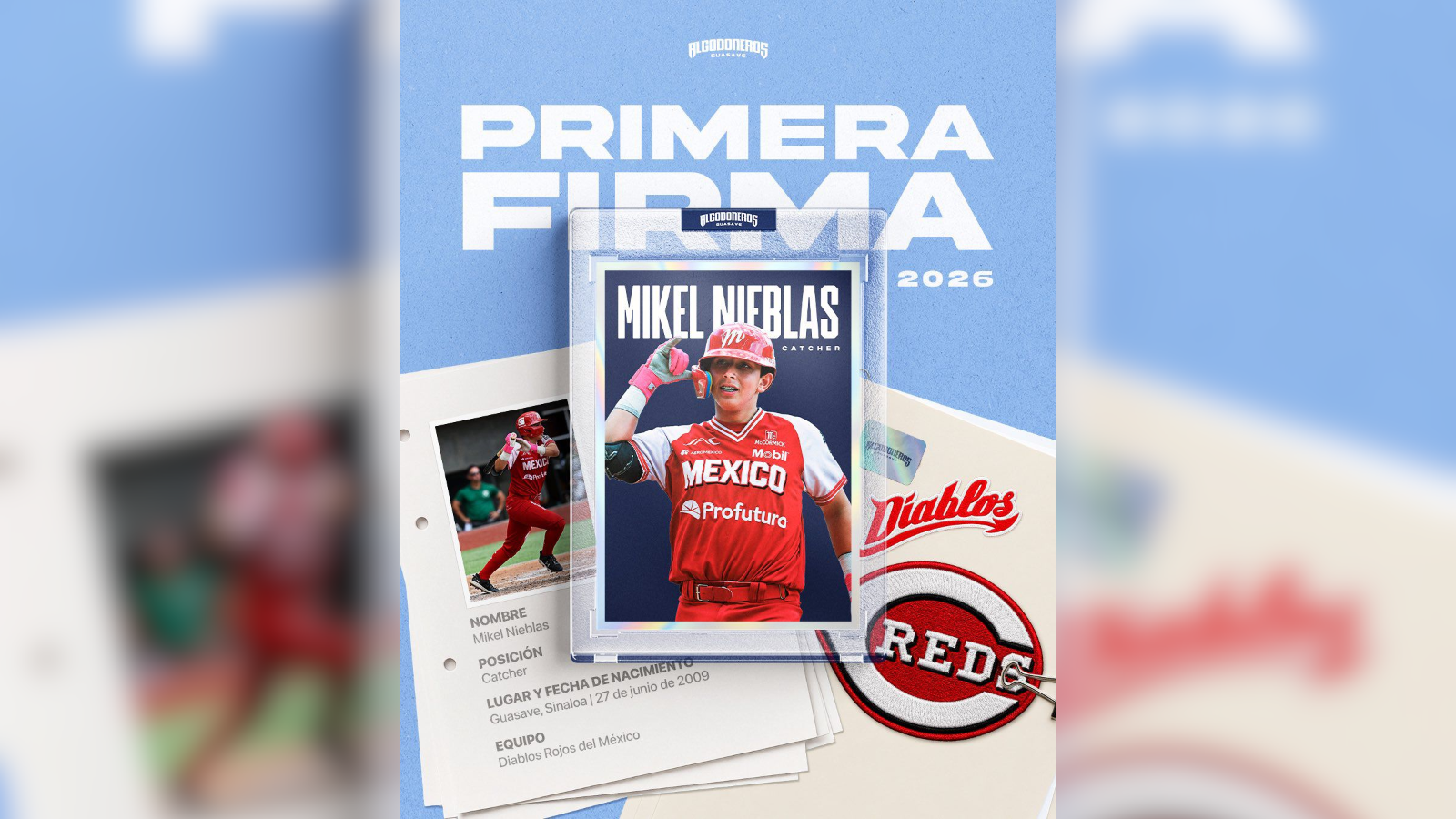 Algodoneros de Guasave toma a Mikel Nieblas como primera firma