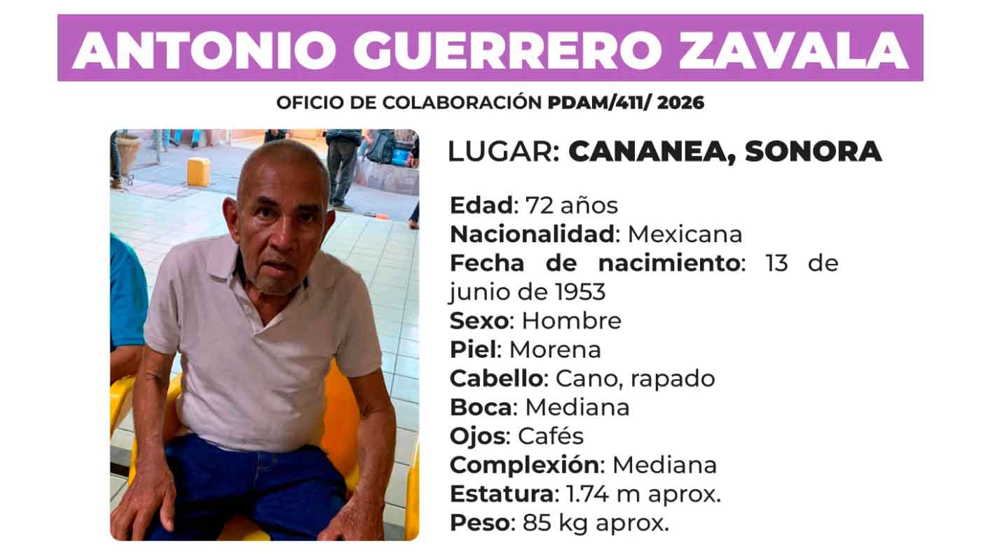 Ficha de Búsqueda del señor Antonio Guerrero Zavala