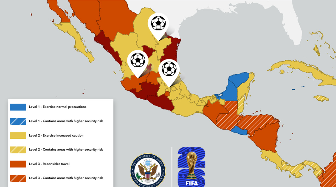 Reitera Estados Unidos alerta de viaje a México previo al Mundial 2026