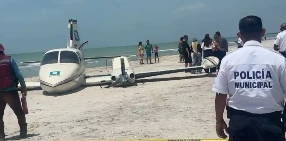 Avioneta con siete personas a bordo procedente de Sinaloa aterriza de emergencia en Campeche