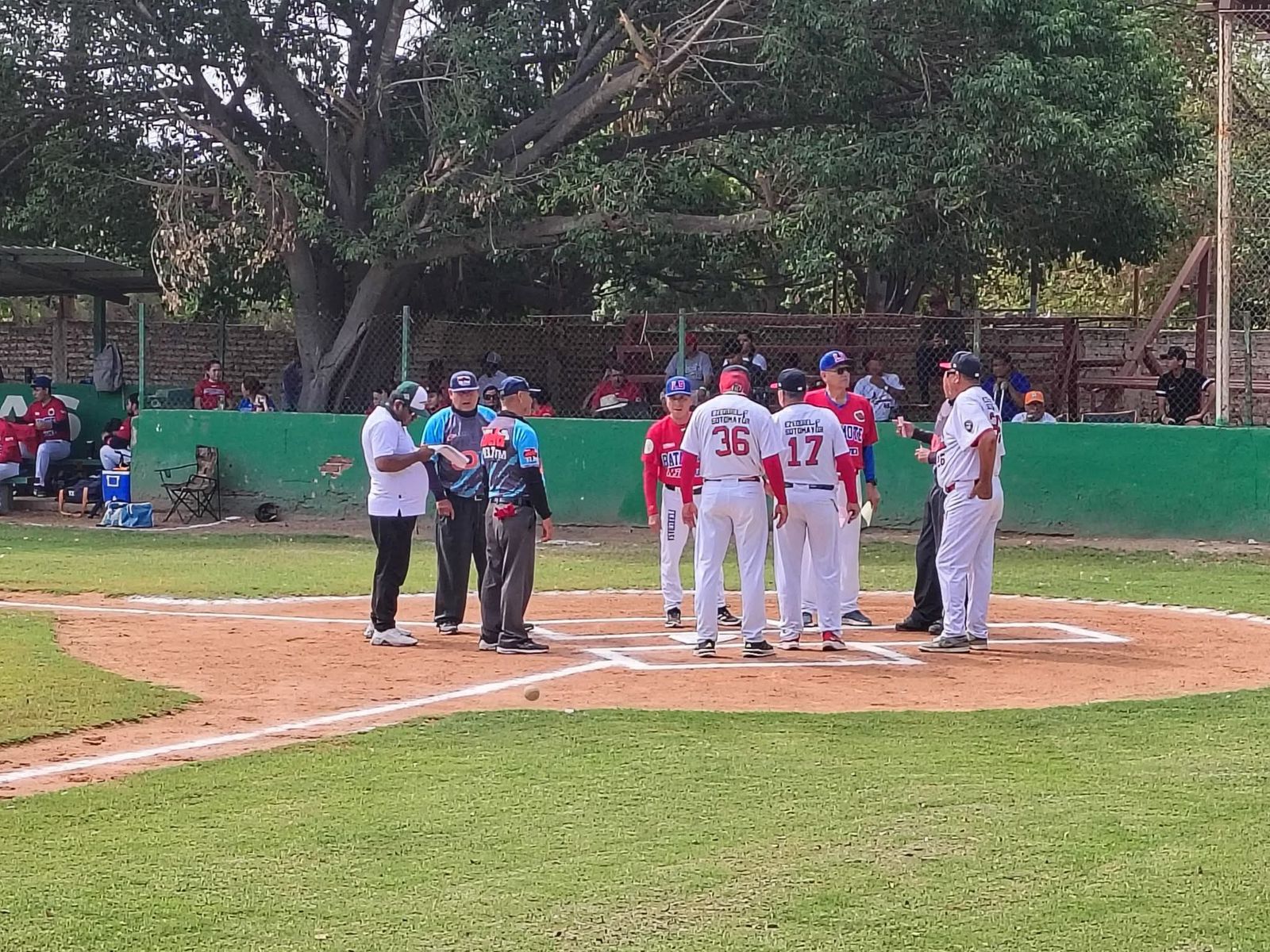 Jugadores de beisbol en un estadio durante un juego