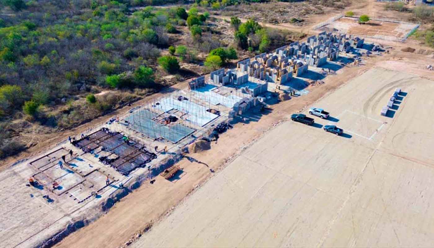 Construcción de viviendas en El Fuerte, Sinaloa