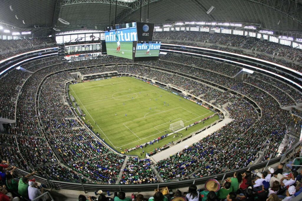 Vista aérea desde el interior del Dallas Stadium.