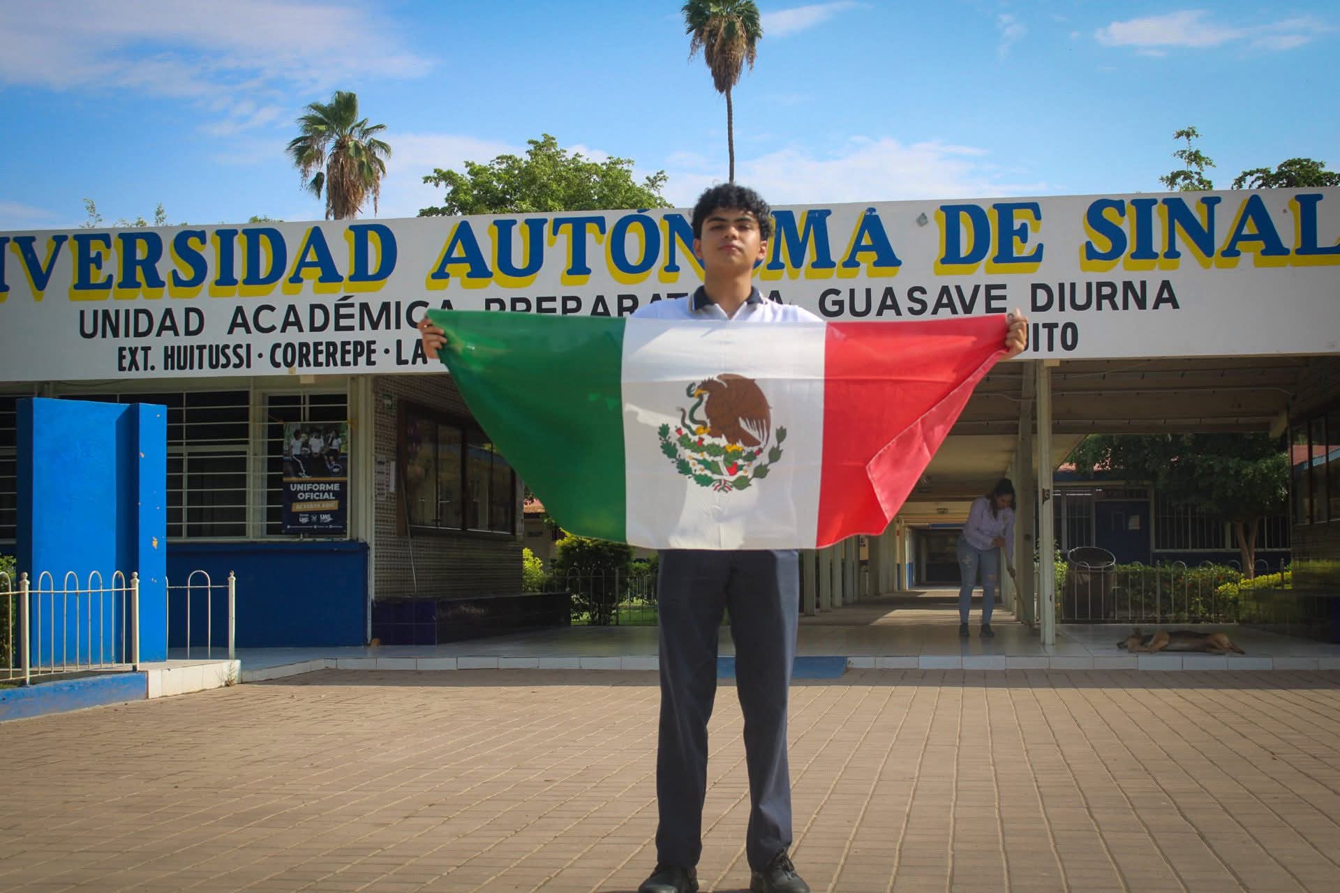 Daniel Alexander Espinoza Peña, estudiante de sexto semestre de la Preparatoria Guasave Diurna de la Universidad Autónoma de Sinaloa (UAS)