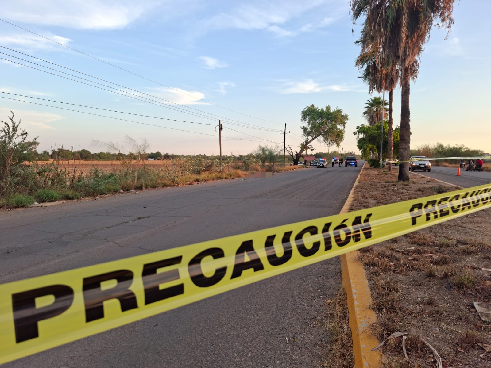 Zona acordonada en donde ocurrió el trágico accidente.
