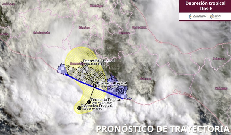 Depresión Tropical Dos-E: Protección Civil eleva alerta ante el primer golpe ciclonico en México
