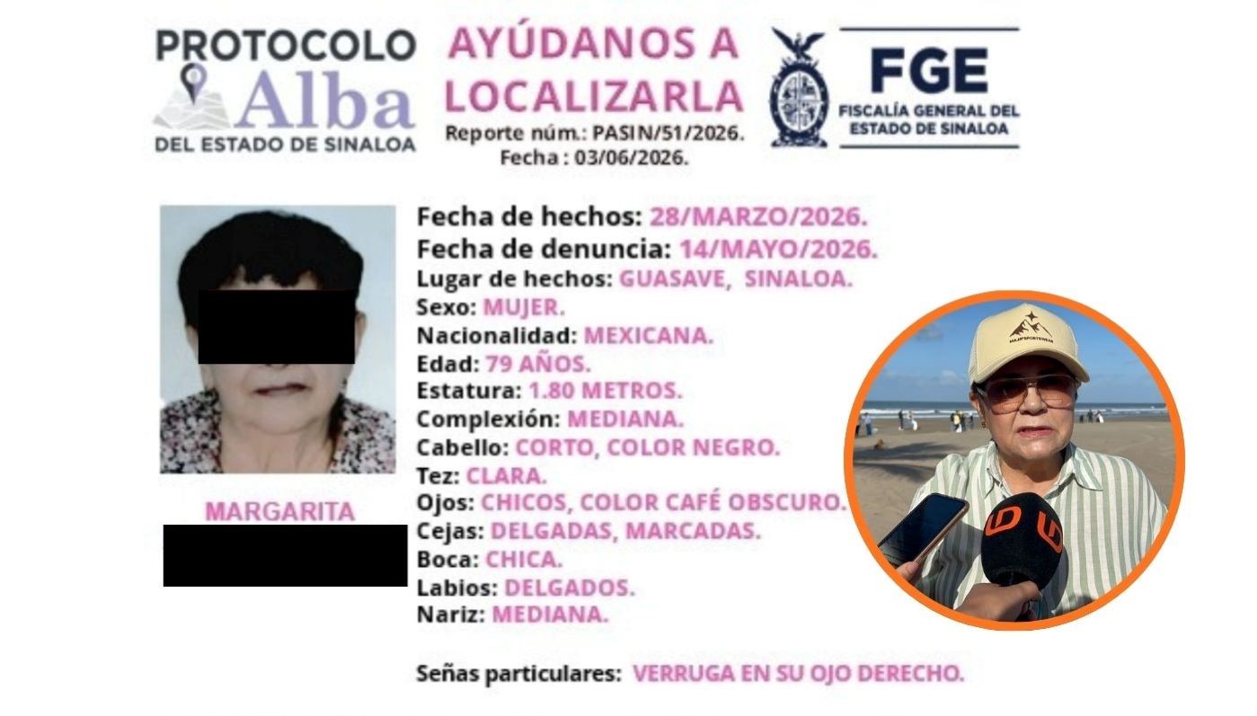 Ficha de búsqueda y en un círculo la alcaldesa de Guasave