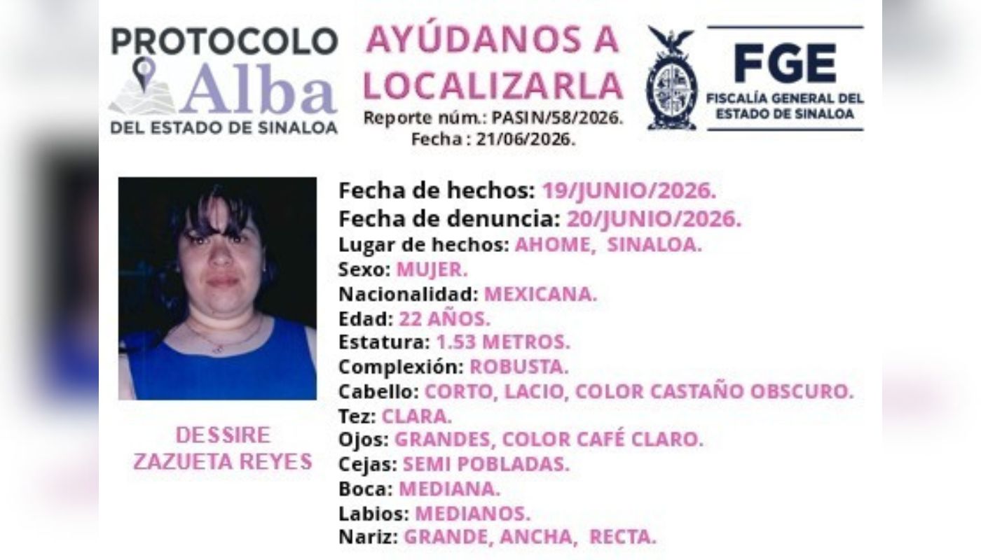 Ficha de búsqueda de una persona con información y una fotografía