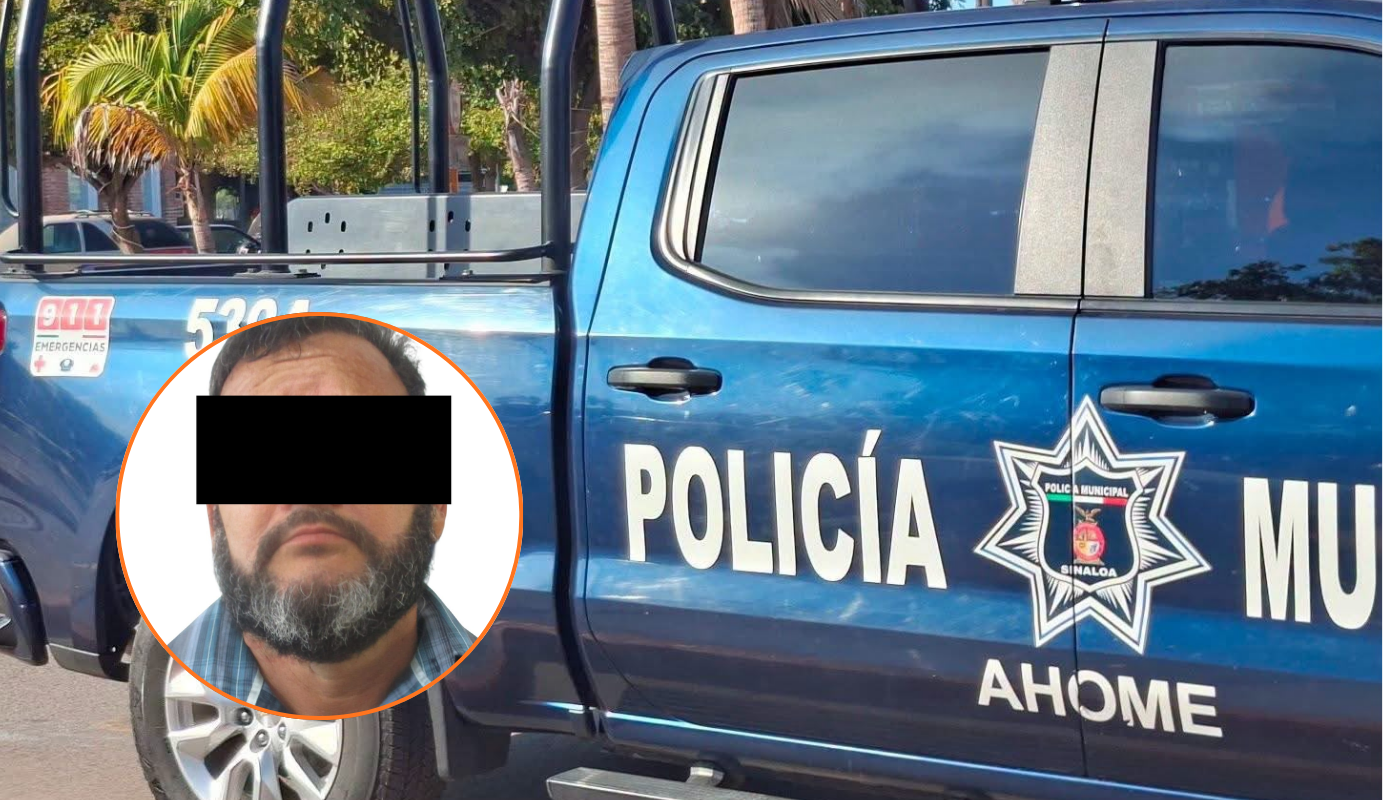 Efrén fue detenido por los policías municipales de Ahome tras cometer presuntamente un robo en gasolinera de Los Mochis.