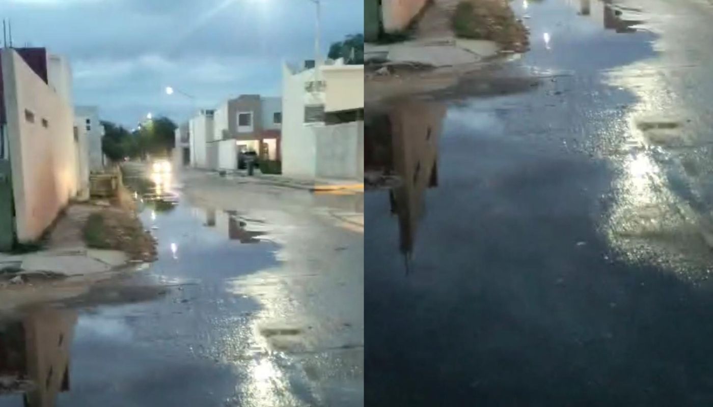 Calles con agua negra en la noche