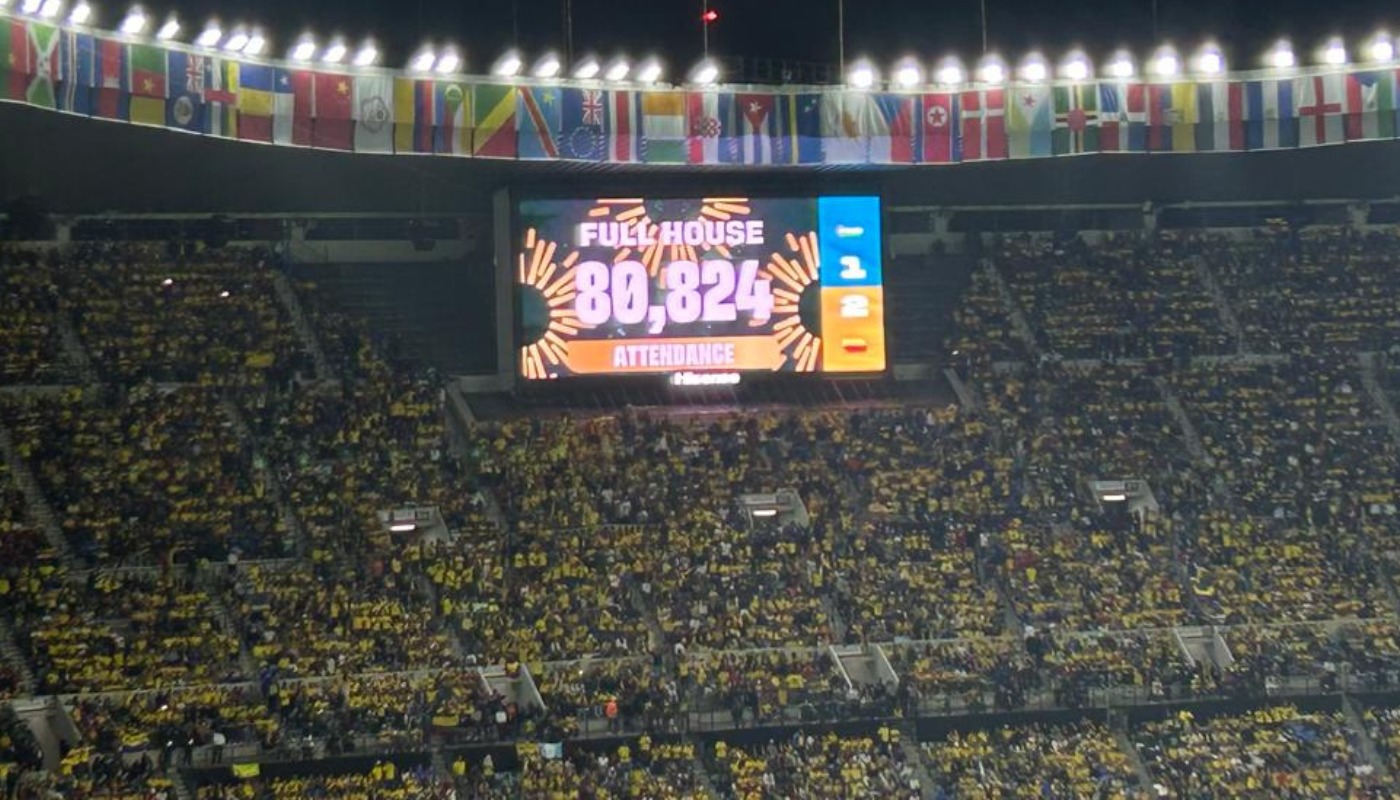 Total de aficionados en el Estadio Azteca.