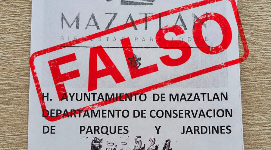 Folleto falso de supuesto festejo de Parques y Jardines en Mazatlán