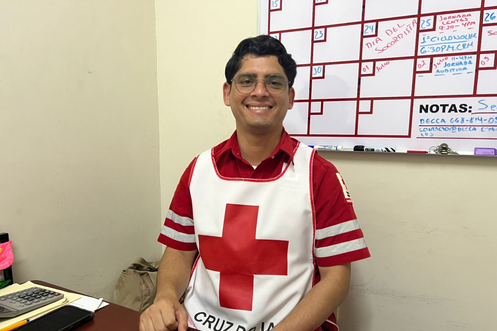 Irving Flores Díaz, joven socorrista de la Cruz Roja Mexicana en Guasave.