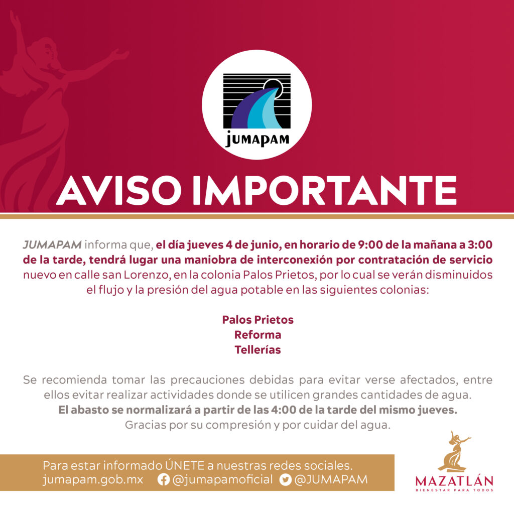 Aviso importante de la Jumapam