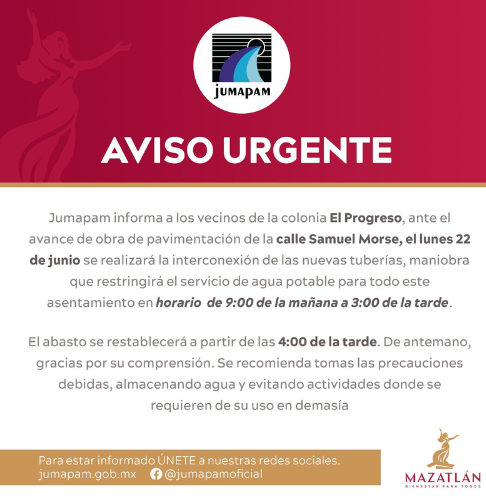 Comunicado de la Jumapam