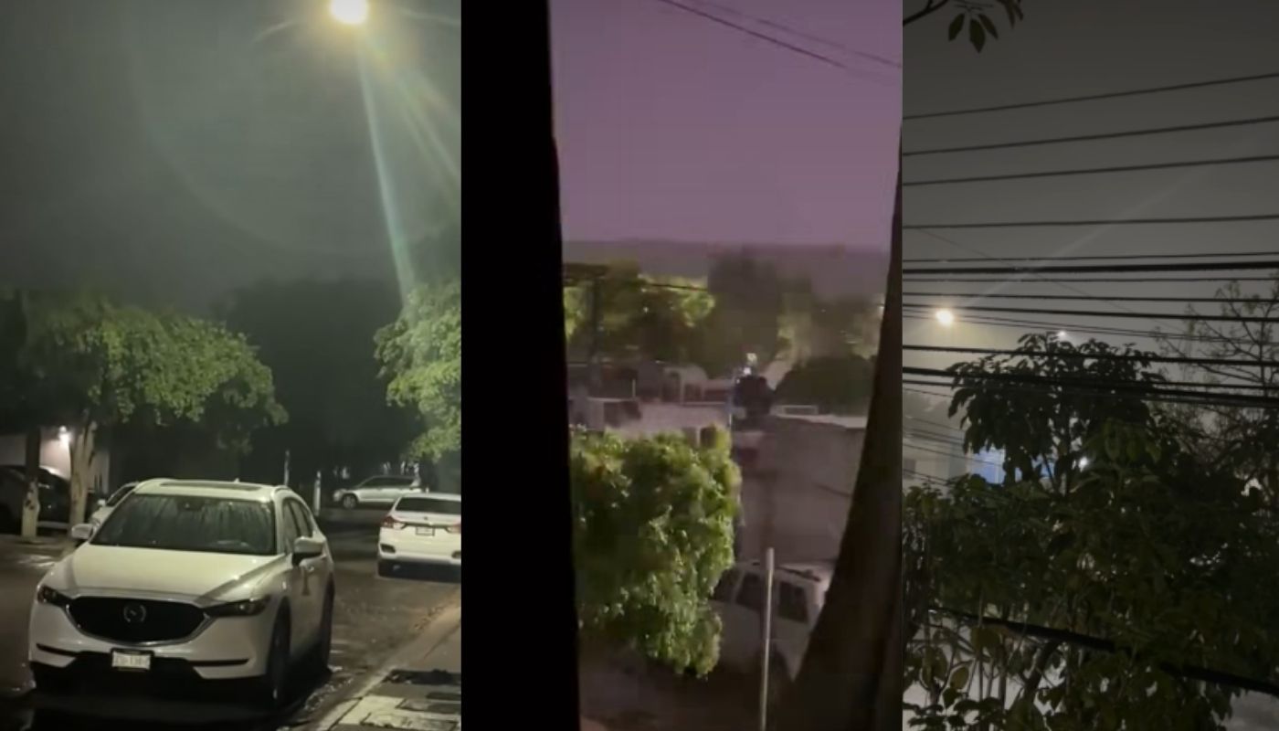 Cielo con relámpago y lluvia