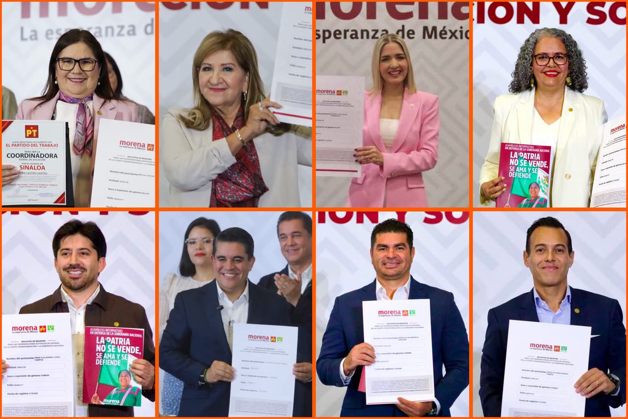 Políticos a competir por la Coordinación Estatal en Defensa de la Transformación y Soberanía Nacional por Sinaloa.