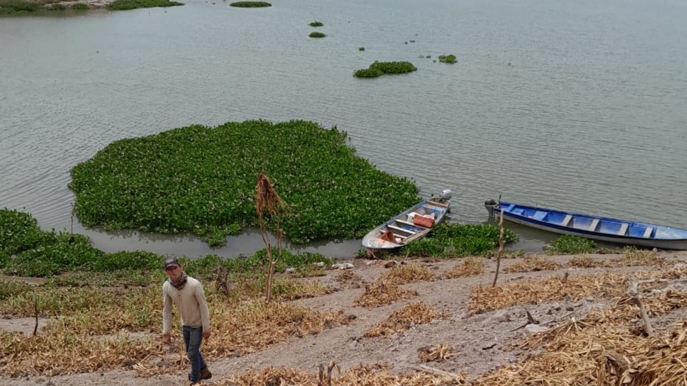 presa con agua y lancha