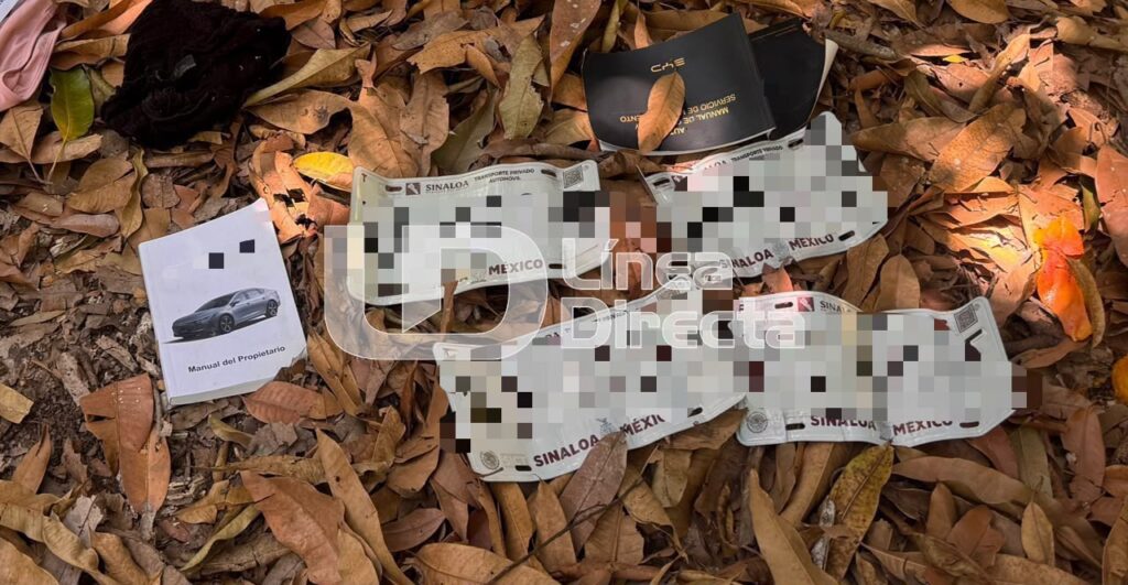 Placas de vehículos encontradas en Mazatlán