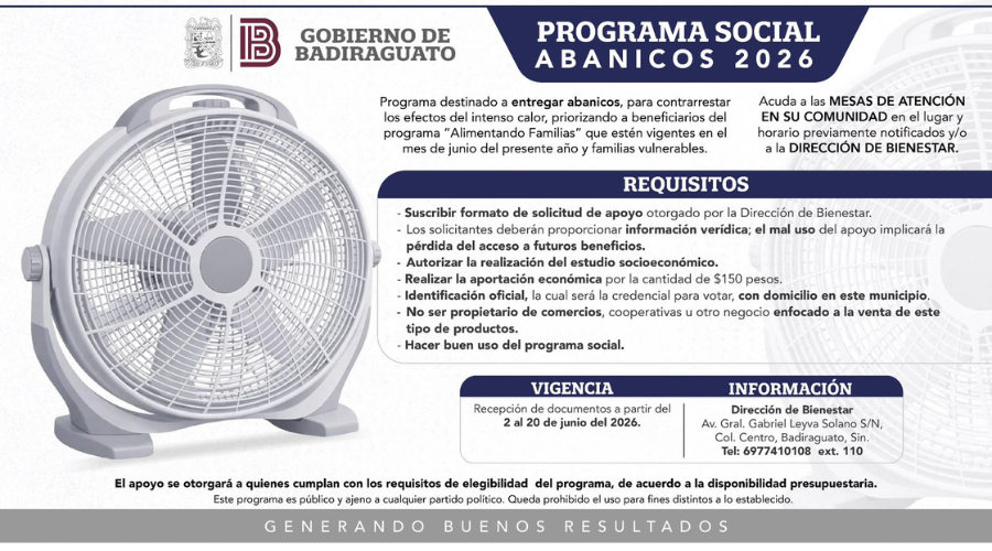 Programa social Abanicos 2026