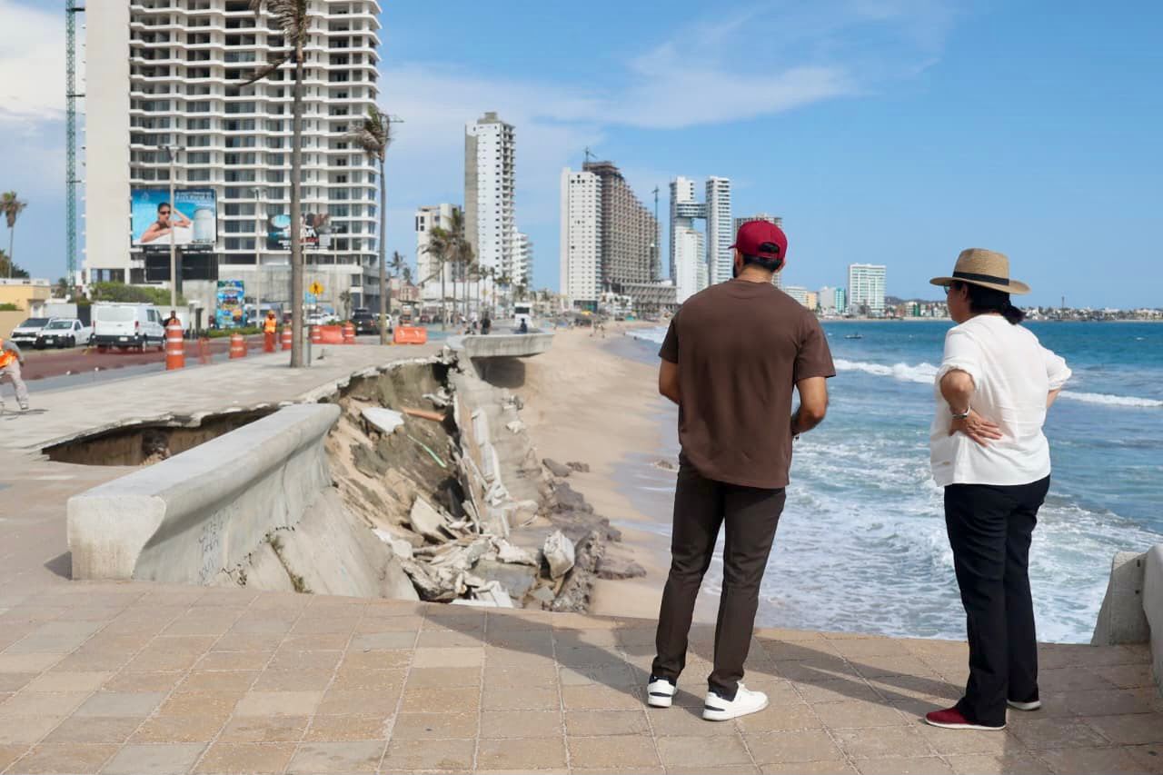 Inician trabajos de rehabilitación en la zona colapsada del malecón