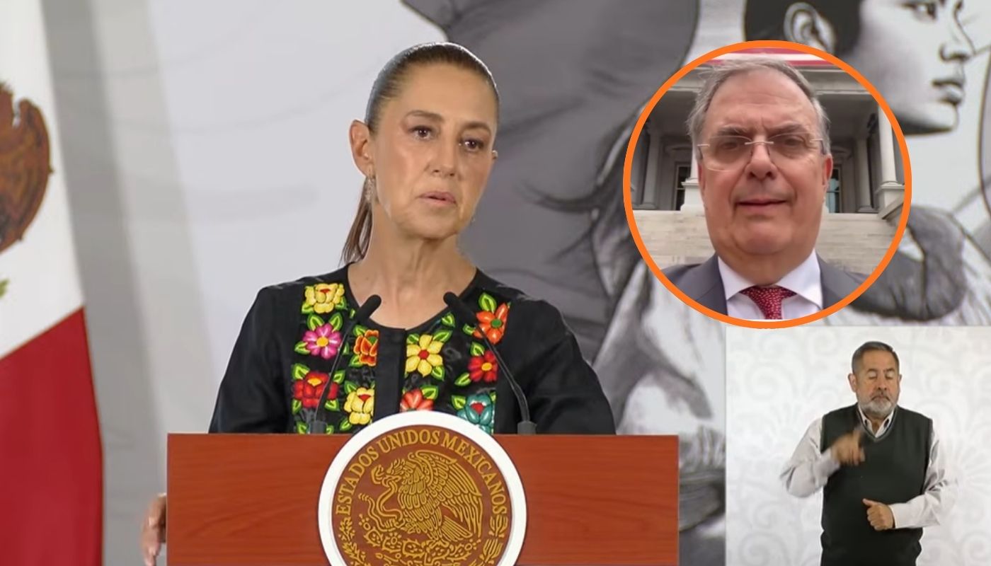 Claudia Sheinbaum con un circulo con Marcelo Ebrard