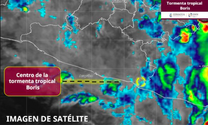 Tormenta tropical Boris en tierra