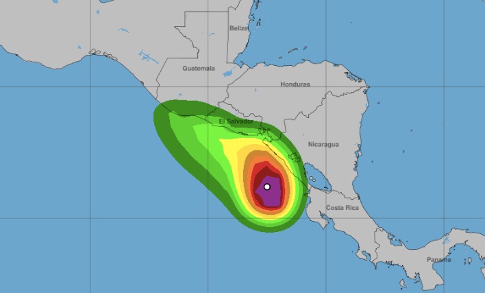 Imagen computarizada de la tormenta tropical Cristina