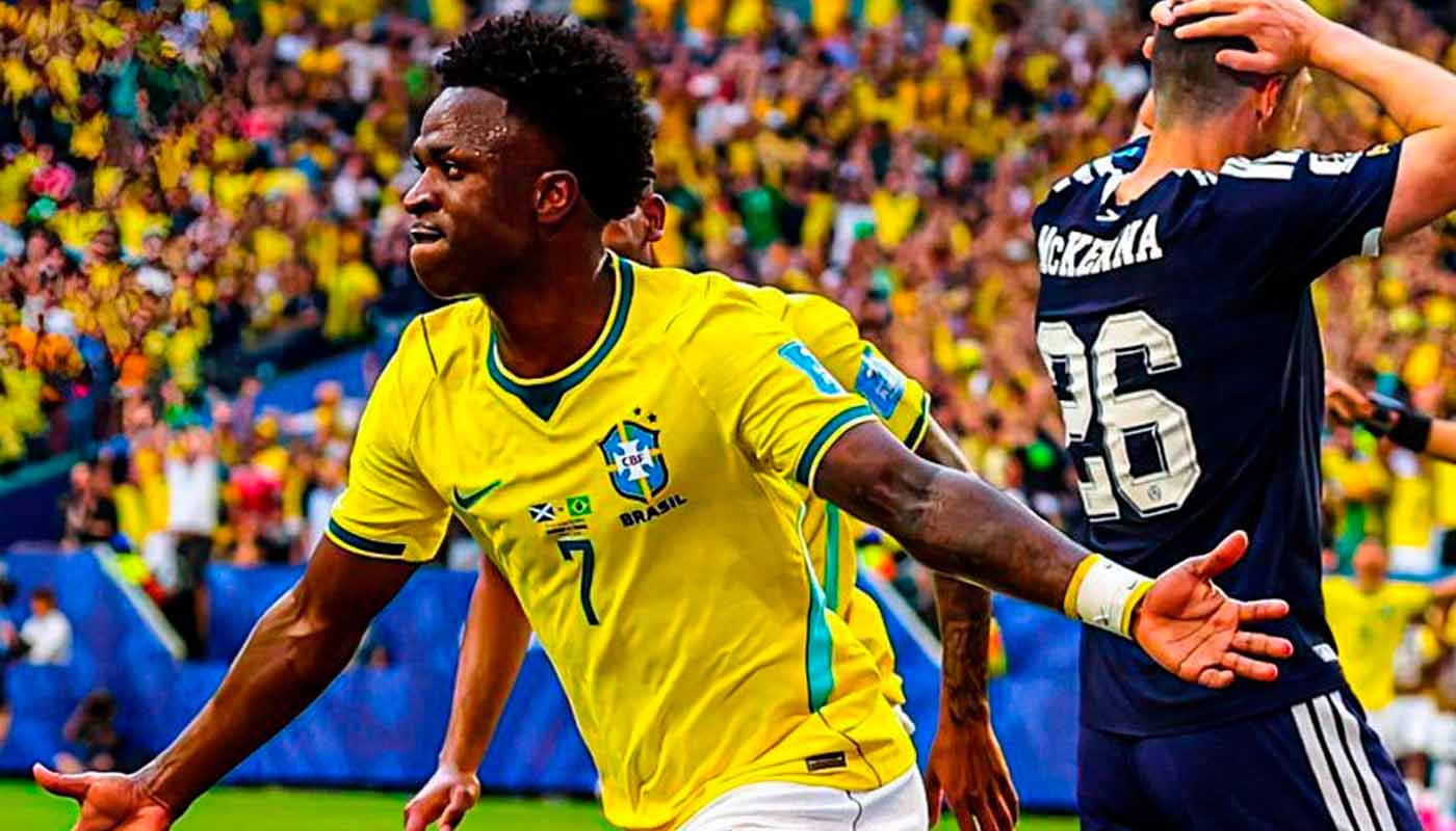 Vinicius Jr lleva a Brasil a triunfo vs Escocia