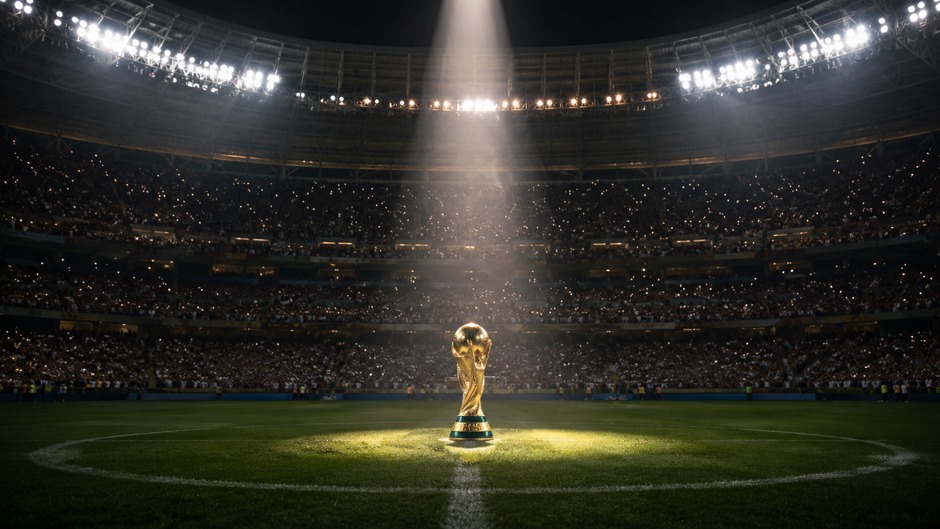 Copa de Mundo en un estadio.