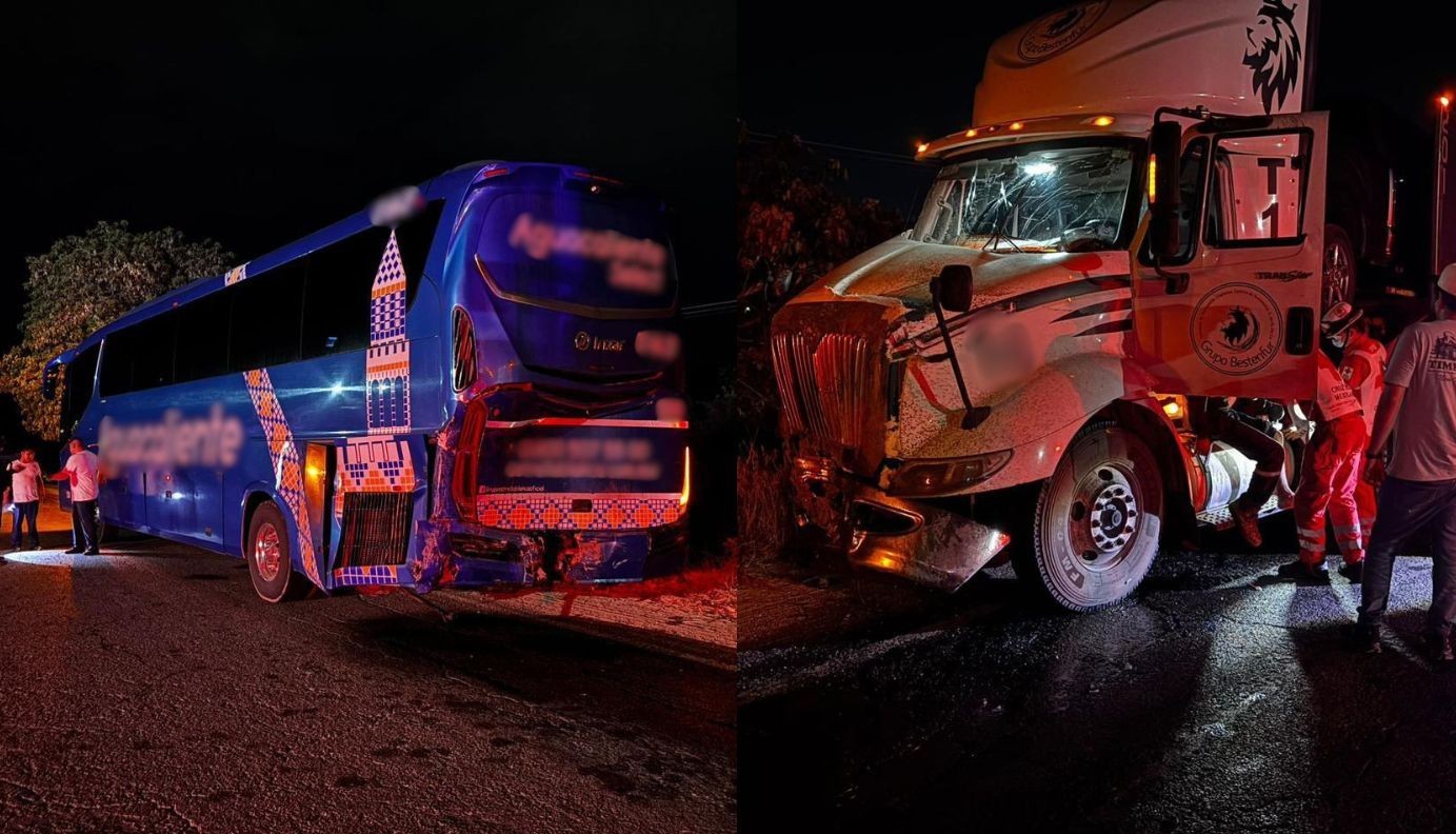 Autobús y tráiler