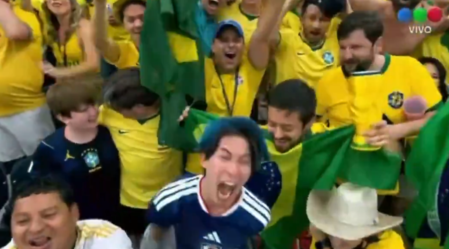 Aficionado japonés rompe en llanto tras derrota contra Brasil.