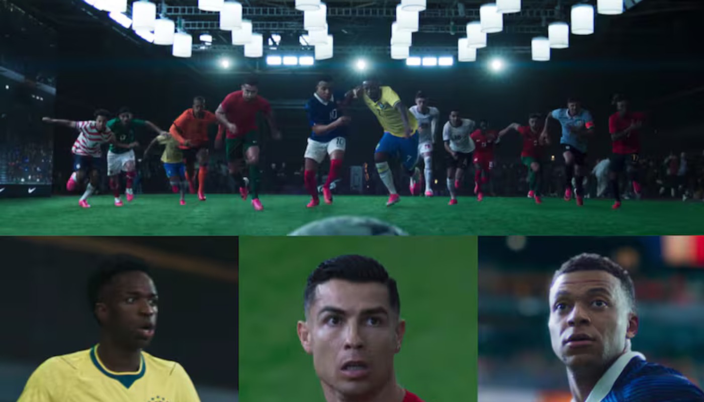 Personalidades del futbol como Cristiano Ronaldo, en un comercial de Nike