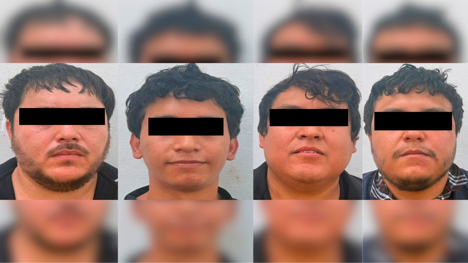 Cuatro personas con el rostro cubierto